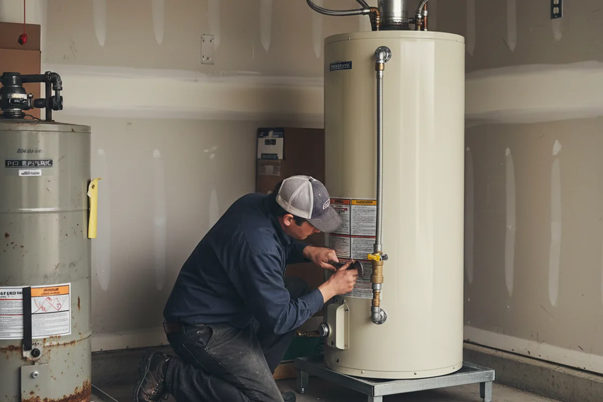 Water heater and shutoff valve replacement in Mary D